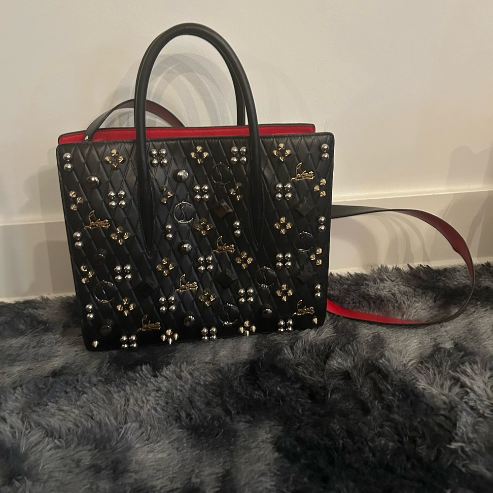 Christian Louboutin Paloma Medium Loubinthesky Stud Quilted Top-Handle Bag